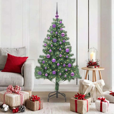 Albero di Natale con 150 LED con supporto Verde 150 cm PVC