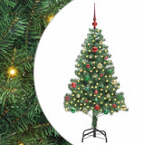Albero di Natale con 150 LED con supporto Verde 150 cm PVC