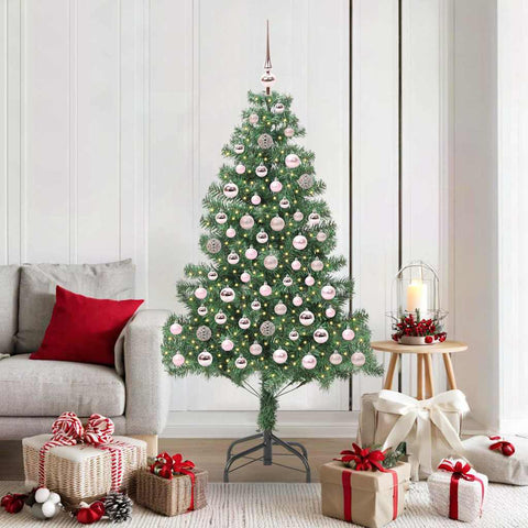 Albero di Natale con 300 LED con supporto Verde 180 cm PVC