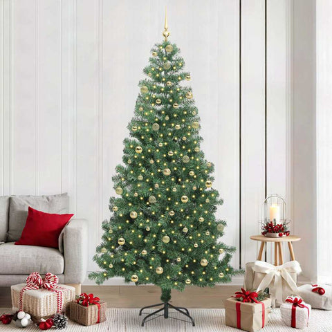 Albero di Natale con 300 LED con supporto Verde 240 cm PVC