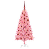 Albero di Natale con 150 LED con supporto Rosa 120 cm PVC