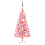 Albero di Natale con 150 LED con supporto Rosa 120 cm PVC