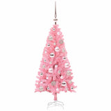 Albero di Natale con 150 LED con supporto Rosa 120 cm PVC