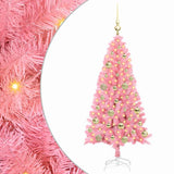 Albero di Natale con 150 LED con supporto Rosa 120 cm PVC