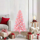 Albero di Natale con 150 LED con supporto Rosa 120 cm PVC
