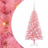 Albero di Natale con 150 LED con supporto Rosa 120 cm PVC
