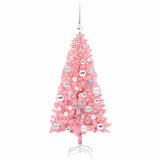 Albero di Natale con 150 LED con supporto Rosa 120 cm PVC