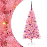 Albero di Natale con 150 LED con supporto Rosa 120 cm PVC