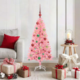 Albero di Natale con 150 LED con supporto Rosa 120 cm PVC