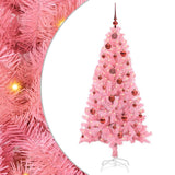 Albero di Natale con 150 LED con supporto Rosa 150 cm PVC