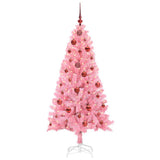 Albero di Natale con 150 LED con supporto Rosa 150 cm PVC