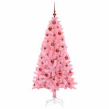 Albero di Natale con 150 LED con supporto Rosa 150 cm PVC