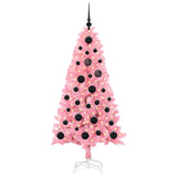 Albero di Natale con 150 LED con supporto Rosa 150 cm PVC
