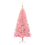 Albero di Natale con 150 LED con supporto Rosa 150 cm PVC