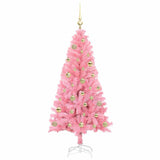 Albero di Natale con 150 LED con supporto Rosa 150 cm PVC