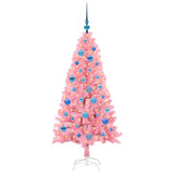 Albero di Natale con 150 LED con supporto Rosa 150 cm PVC