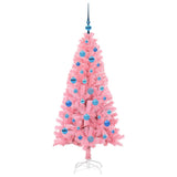 Albero di Natale con 150 LED con supporto Rosa 150 cm PVC