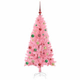 Albero di Natale con 150 LED con supporto Rosa 150 cm PVC