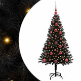Albero di Natale con 150 LED con supporto Nero 120 cm PVC