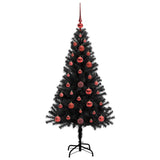 Albero di Natale con 150 LED con supporto Nero 120 cm PVC