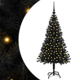 Albero di Natale con 150 LED con supporto Nero 120 cm PVC