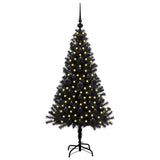 Albero di Natale con 150 LED con supporto Nero 120 cm PVC