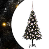 Albero di Natale con 150 LED con supporto Nero 120 cm PVC