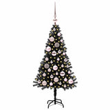 Albero di Natale con 150 LED con supporto Nero 120 cm PVC