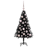 Albero di Natale con 150 LED con supporto Nero 120 cm PVC
