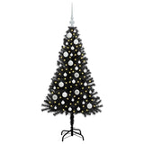 Albero di Natale con 150 LED con supporto Nero 120 cm PVC