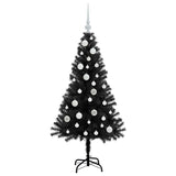 Albero di Natale con 150 LED con supporto Nero 120 cm PVC