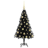 Albero di Natale con 150 LED con supporto Nero 120 cm PVC