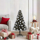 Albero di Natale con 150 LED con supporto Nero 120 cm PVC