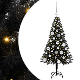 Albero di Natale con 150 LED con supporto Nero 120 cm PVC