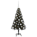 Albero di Natale con 150 LED con supporto Nero 120 cm PVC