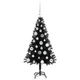 Albero di Natale con 150 LED con supporto Nero 120 cm PVC