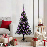 Albero di Natale con 150 LED con supporto Nero 120 cm PVC