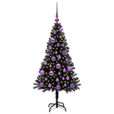 Albero di Natale con 150 LED con supporto Nero 120 cm PVC