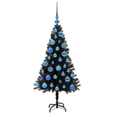 Albero di Natale con 150 LED con supporto Nero 120 cm PVC