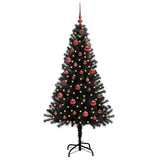 Albero di Natale con 150 LED con supporto Nero 150 cm PVC