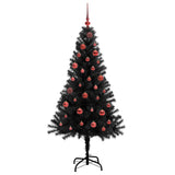 Albero di Natale con 150 LED con supporto Nero 150 cm PVC