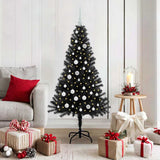 Albero di Natale con 150 LED con supporto Nero 150 cm PVC
