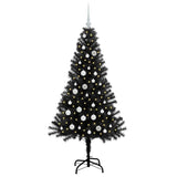 Albero di Natale con 150 LED con supporto Nero 150 cm PVC