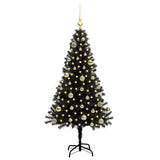 Albero di Natale con 150 LED con supporto Nero 150 cm PVC