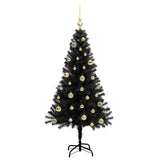 Albero di Natale con 150 LED con supporto Nero 150 cm PVC
