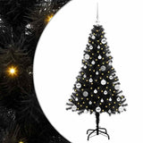 Albero di Natale con 150 LED con supporto Nero 150 cm PVC