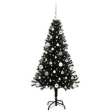 Albero di Natale con 150 LED con supporto Nero 150 cm PVC
