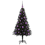 Albero di Natale con 150 LED con supporto Nero 150 cm PVC