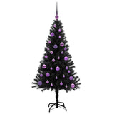 Albero di Natale con 150 LED con supporto Nero 150 cm PVC