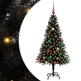 Albero di Natale con 150 LED con supporto Nero 150 cm PVC